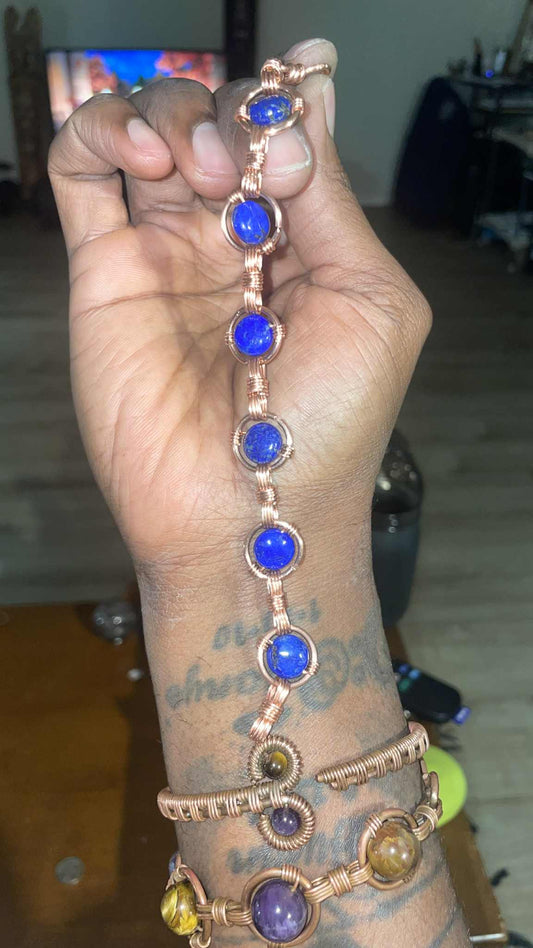 Hand-wrapped Copper Crystal Bracelet