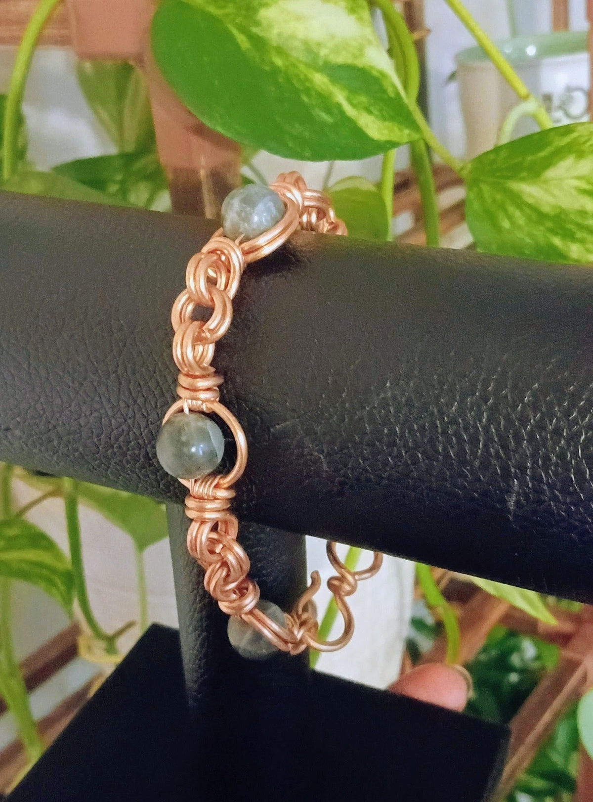 Copper-Wrapped Labradorite Bracelet