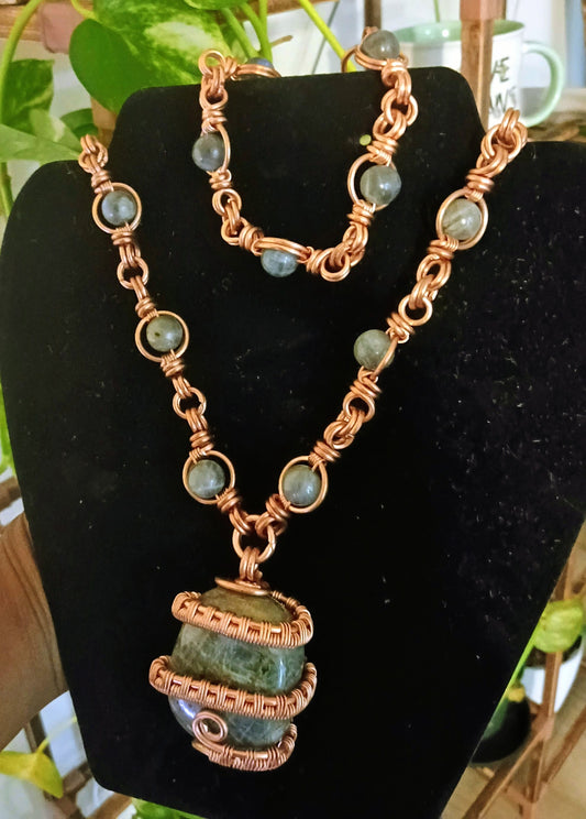 Copper-Wrapped Labradorite Bundle